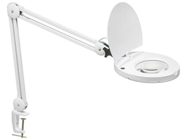 Dainolite Magnifier White Clear Glass Desk Lamp DNDMLED10AWH