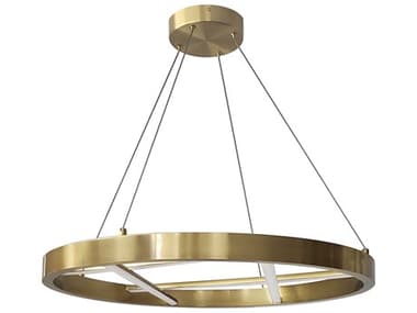 Dainolite Dante 1-Light Aged Brass White Geometric Round Chandelier DNDNT2440LEDCAGB