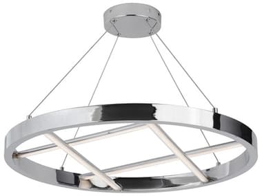 Dainolite Dante 1-Light Polished Chrome White Geometric Round Chandelier DNDNT2440LEDCPC