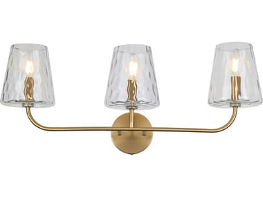 Dainolite Eleanor 3-Light Aged Brass Vanity Light DNELN213WAGBCLR