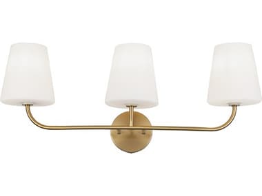Dainolite Eleanor 3-Light Aged Brass Vanity Light DNELN213WAGBWH