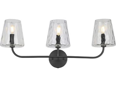Dainolite Eleanor 3-Light Matte Black Vanity Light DNELN213WMBCLR