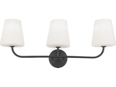 Dainolite Eleanor 3-Light Matte Black Vanity Light DNELN213WMBWH