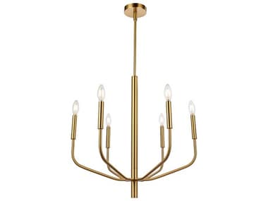 Dainolite Eleanor 6-Light Aged Brass Candelabra Chandelier DNELN246CAGB