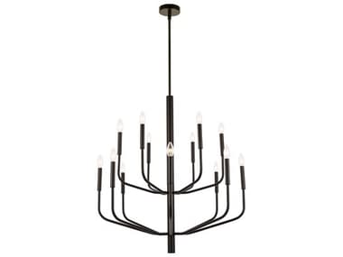 Dainolite Eleanor 14-Light Matte Black Candelabra Tiered Chandelier DNELN3214CMB