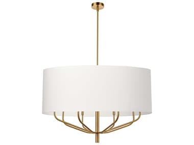 Dainolite Eleanor 8-Light Aged Brass White Drum Chandelier DNELN388CAGB790
