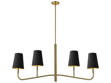 Dainolite Eleanor 4-Light Aged Brass Black Gold Island Pendant DNELN534HCAGB698