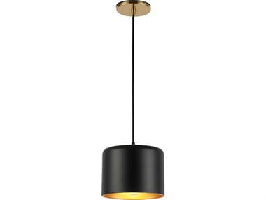 Dainolite Emilia 1-Light Matte Black Aged Brass Dome Mini Pendant DNEMI81PAGBMB