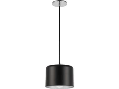 Dainolite Emilia 1-Light Matte Black Polished Chrome Silver Dome Mini Pendant DNEMI81PPCMB