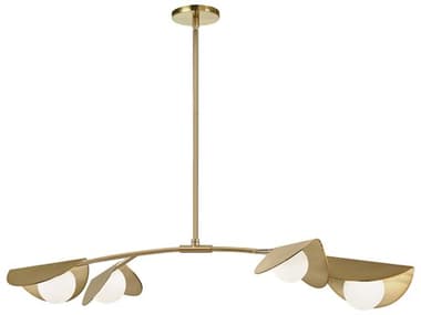 Dainolite Emma 4-Light Aged Brass Linear Island Pendant DNEMM414HPAGB