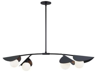 Dainolite Emma 4-Light Matte Black Linear Island Pendant DNEMM414HPMB