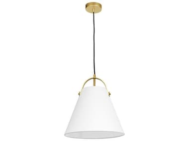 Dainolite Emperor 1-Light Aged Brass White Pendant DNEMP111P790AGB