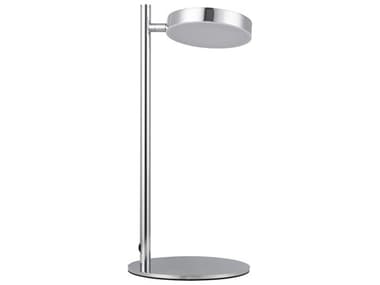 Dainolite Fia Satin Chrome White Acrylic Table Lamp DNFIA1512LEDTSC