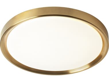 Dainolite Frida 1-Light Aged Brass Round Flush Mount DNFID1630LEDFHAGB