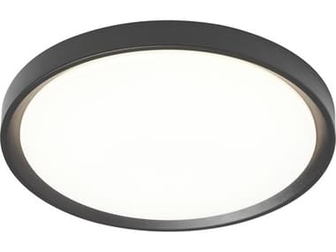 Dainolite Frida 1-Light White Sandy Black Round Flush Mount DNFID1630LEDFHMB