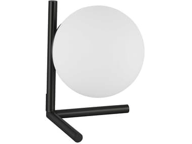 Dainolite Folgar Matte Black Opal White Glass Table Lamp DNFOL101TMB