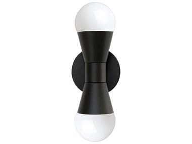 Dainolite Fortuna 2-Light Matte Black Wall Sconce DNFOR72WMB
