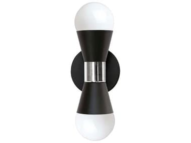 Dainolite Fortuna 2-Light Matte Black Polished Chrome Wall Sconce DNFOR72WMBPC