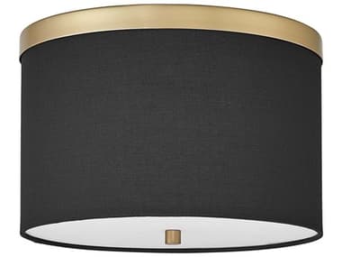 Dainolite Frederica 2-Light Black Aged Brass Drum Flush Mount DNFRD122FHAGBBK