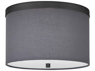 Dainolite Frederica 2-Light Grey Matte Black Drum Flush Mount DNFRD122FHMBGRY