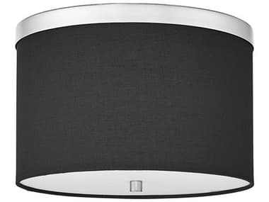 Dainolite Frederica 2-Light Black Polished Chrome Drum Flush Mount DNFRD122FHPCBK