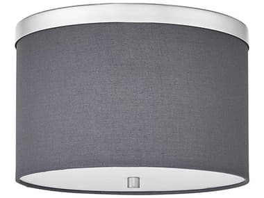 Dainolite Frederica 2-Light Grey Polished Chrome Drum Flush Mount DNFRD122FHPCGRY