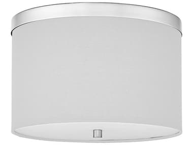 Dainolite Frederica 2-Light Polished Chrome White Drum Flush Mount DNFRD122FHPCWH