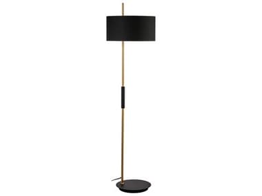 Dainolite Fitzgerald Aged Brass Matte Black Floor Lamp DNFTG622FMBAGBBK