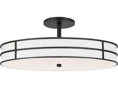 Dainolite Fulvia 3-Light Matte Black Round Semi Flush Mount DNFVA203SFMB