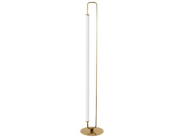 Dainolite Freya Aged Brass White Acrylic Floor Lamp DNFYA5932LEDFAGB