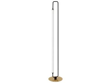 Dainolite Freya Matte Black Aged Brass White Floor Lamp DNFYA5932LEDFMBAGB