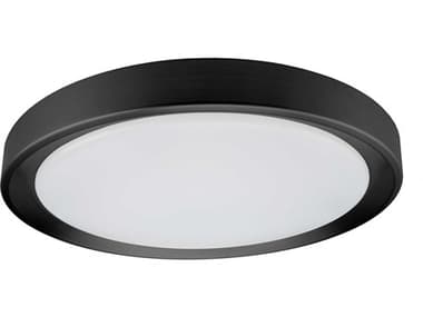 Dainolite Flynn 1-Light Sandy Black White Round Flush Mount DNFYN1224LEDFHSB