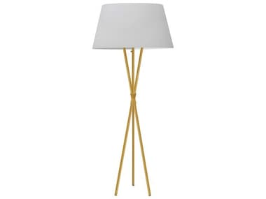 Dainolite Gabriela Aged Brass White Fabric Floor Lamp DNGAB601FAGBWH