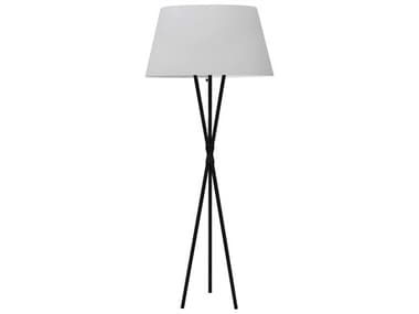Dainolite Gabriela Matte Black White Fabric Floor Lamp DNGAB601FMBWH
