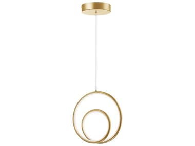 Dainolite Gabriel 1-Light Aged Brass White Mini Pendant DNGBL1222LEDPAGB