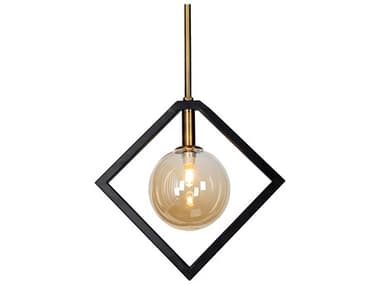 Dainolite Glasgow 1-Light Vintage Bronze Matte Black Champagne Geometric Mini Pendant DNGLA121PMBVB