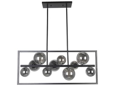 Dainolite Glasgow 10-Light Matte Black Geometric Island Pendant DNGLA3310HPMB