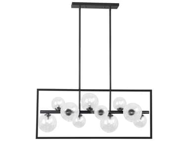 Dainolite Glasgow 10-Light Matte Black Geometric Island Pendant DNGLA3310HPMBCLR