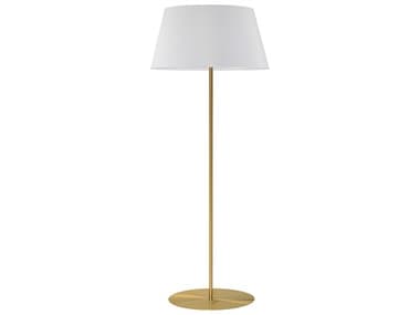 Dainolite Gretchen Aged Brass White Fabric Floor Lamp DNGTCR631FAGBWH