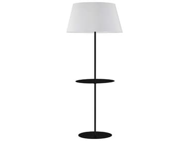 Dainolite Gretchen Matte Black White Fabric Floor Lamp DNGTCR641FMBWH