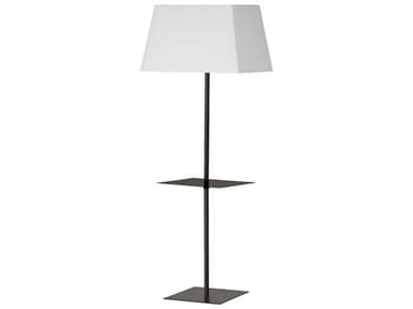 Dainolite Gretchen Matte Black White Fabric Floor Lamp DNGTCS641FMBWH