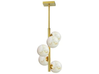 Dainolite Giovanna 5-Light Aged Brass Globe Mini Pendant DNGVA175PAGB
