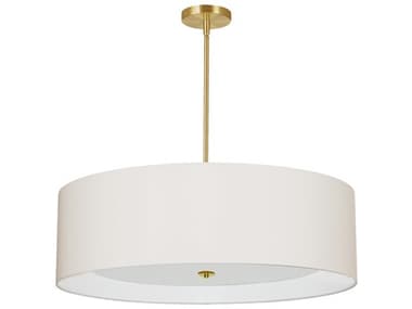 Dainolite Helena 4-Light Aged Brass White Pendant DNHEL304PAGBCRM