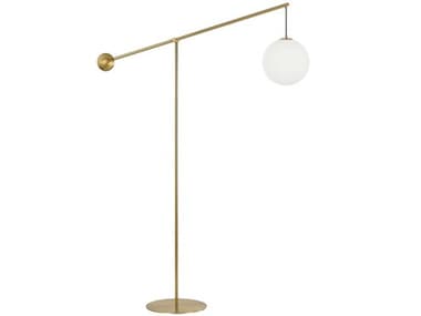 Dainolite Holly Aged Brass Opal White Glass Floor Lamp DNHOL1061FAGB