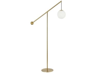 Dainolite Holly Aged Brass Opal White Glass Floor Lamp DNHOL661FAGB