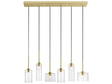 Dainolite Industrial Chic 6-Light Aged Brass Island Pendant DNIC286PAGB