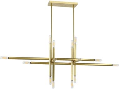 Dainolite Kanata 16-Light Aged Brass Linear Island Pendant DNKAN4016HPAGB