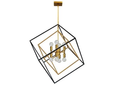 Dainolite Kappa 8-Light Vintage Bronze Matte Black Geometric Pendant DNKAP278PVBMB
