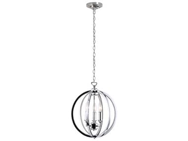 Dainolite Karland 3-Light Polished Chrome Vintage Bronze Globe Chandelier DNKAR143CPC