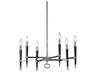 Dainolite Langford 6-Light Polished Chrome Black Candelabra Chandelier DNLAN246CPC